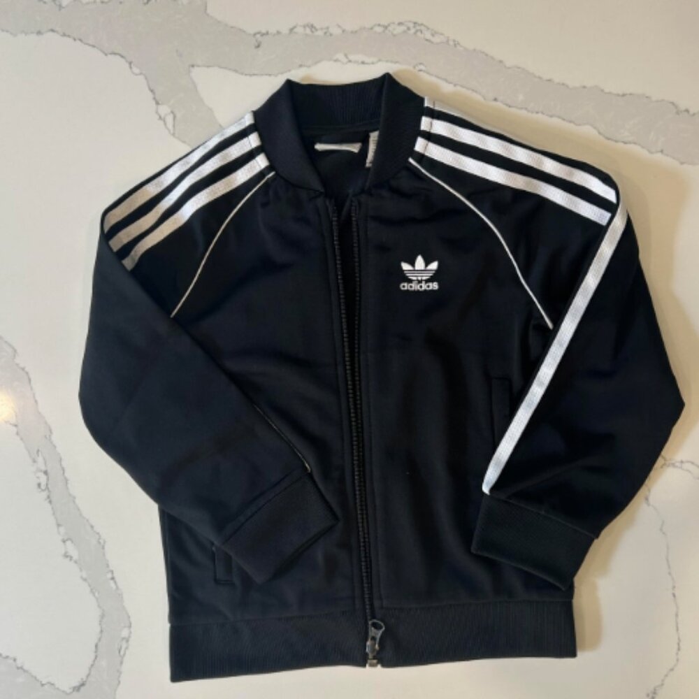 Adidas Black Jacket – Kids Size 5-6 YRS